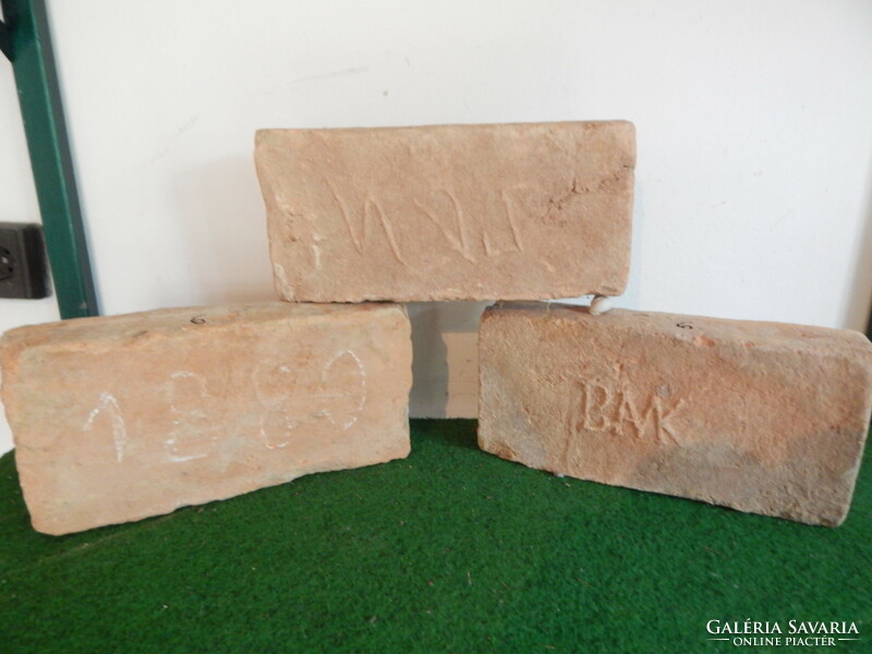 Bricks with antique year and monogram,,1880,,buck,,and the third unknown. No. 6.