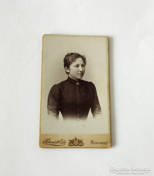 Antik magyar CDV/vizitkártya/kemény hátú fotó női portré 1896