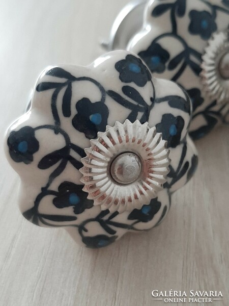 Hand-painted porcelain furniture buttons 3 in one, provence, vintage