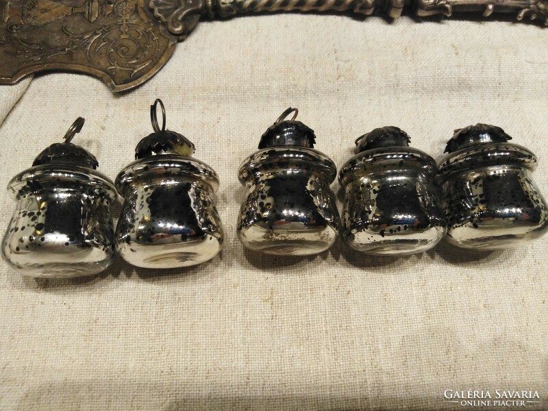 Glass Christmas ornaments - antique style / 5 pcs.
