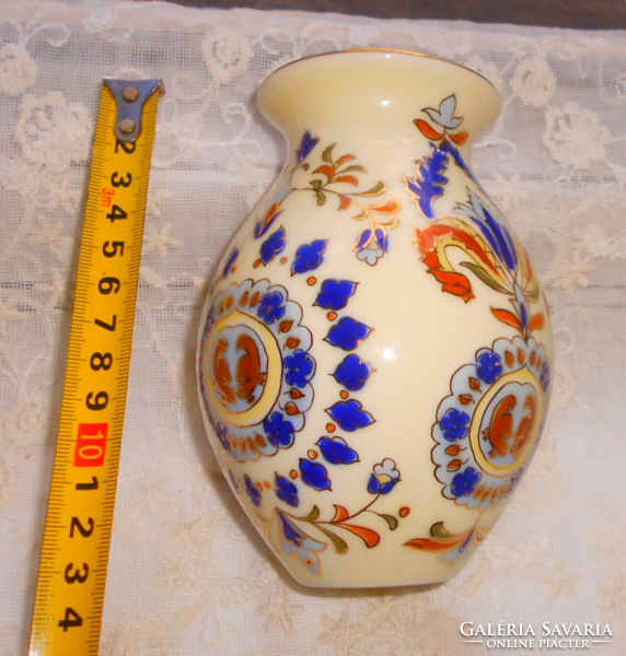 Zsolnay porcelain vase 13.5 cm - master sigil - rare model with gold contour