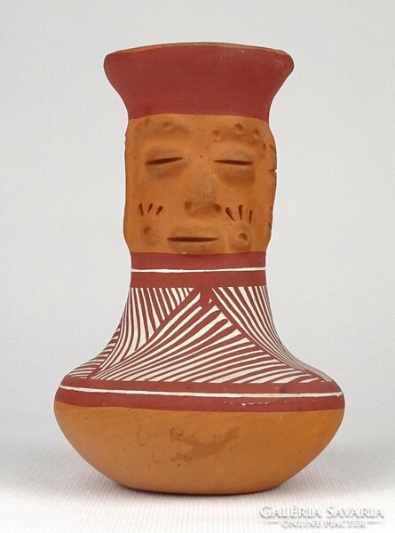 Venezuelan ceramic vase with human head marked 1P120 12.5 Cm