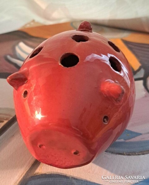 Ceramic pig, desk pencil holder