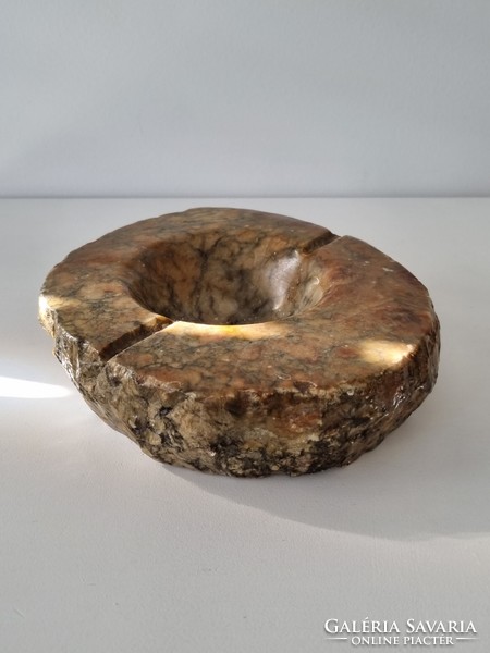 Old craft mineral / stone ashtray -20 cm