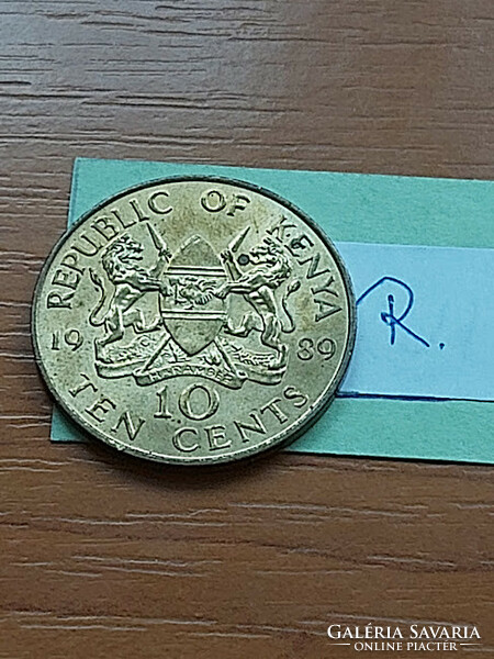 Kenya 10 cents 1989 daniel toroitich arap moi, nickel-brass #r