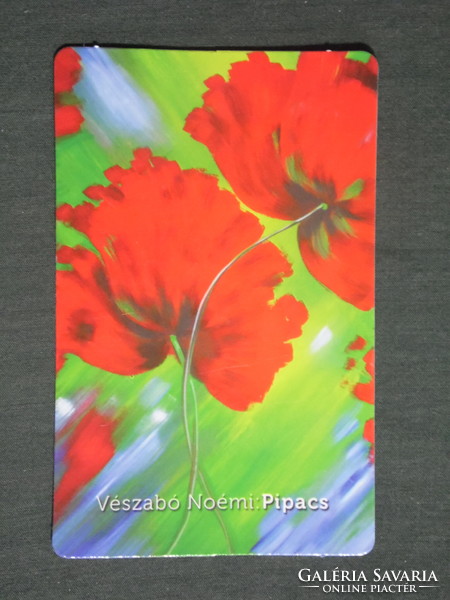Card calendar, watering hole, pharmacy, pharmacy, Pilisvörösvár, ploughland, flowers, poppies, 2013