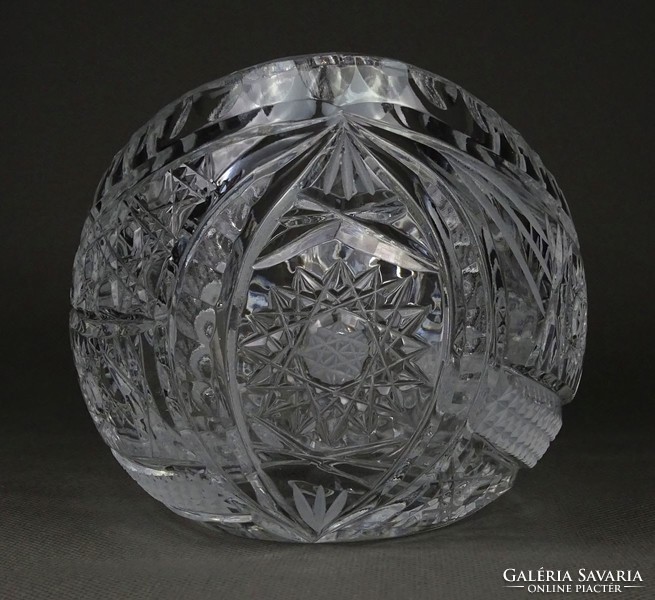 1P195 Ovális alakú kristály asztalközép kínáló tál 20 cm