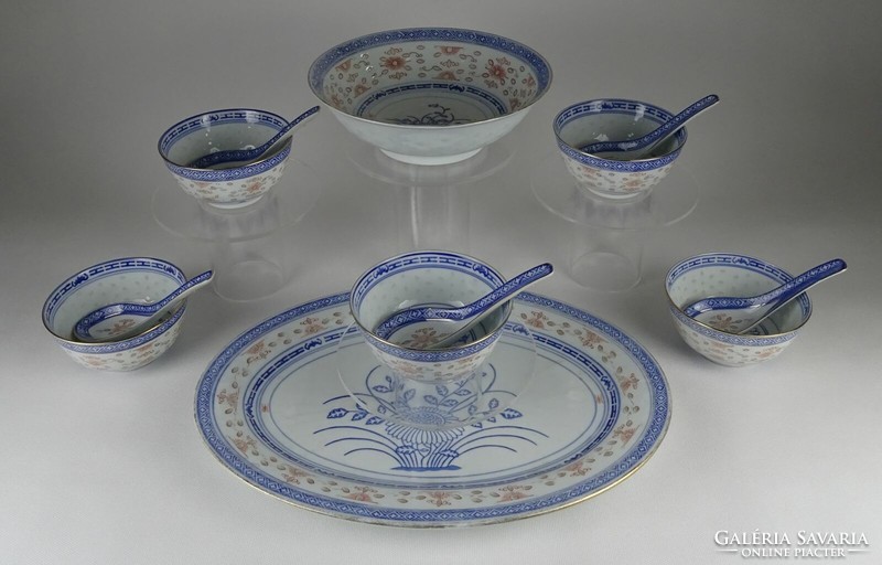 1P192 Kék-fehér sárkány mintás kínai porcelán étkészlet