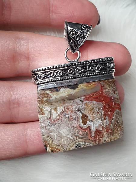 Beautiful silver pendant with ocean jasper