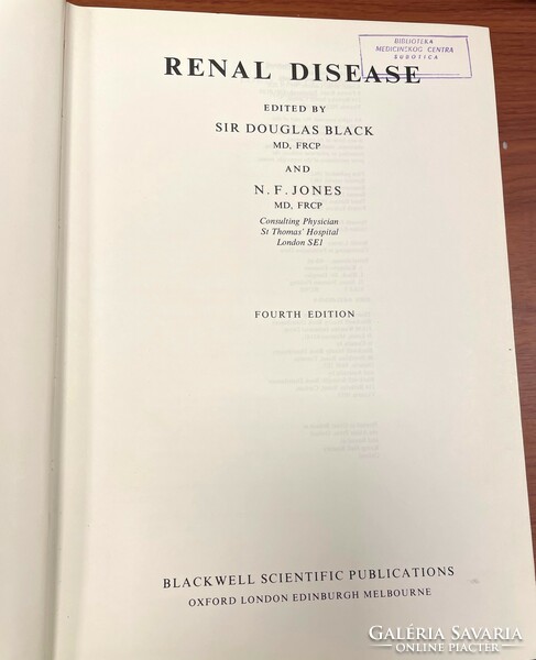 Renal disease / Vesebetegség  by Sir Douglas Black and N.F. Jones. – angol nyelvű orvosi szakkönyv