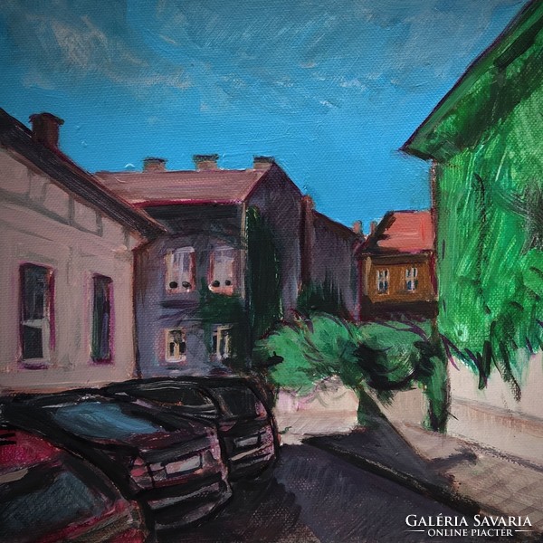 Gábor Tunyogi: Bástya Street, painting Székesfehérvár