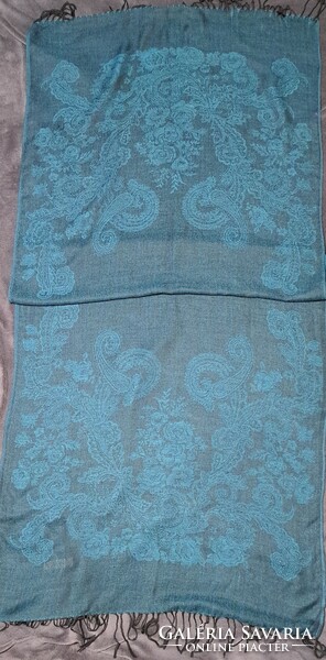 Turquoise pashmina women's scarf, stole (l4216)