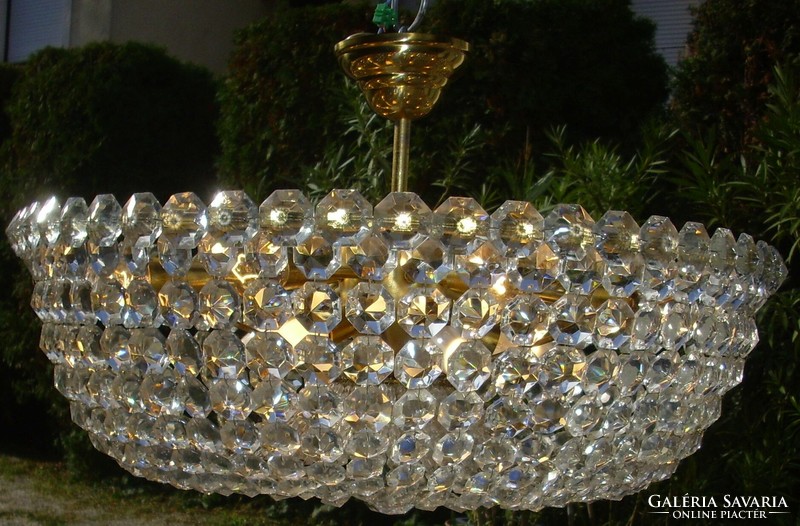 Viennese basket round crystal chandelier 62cm diameter 13-burner crystal chandelier