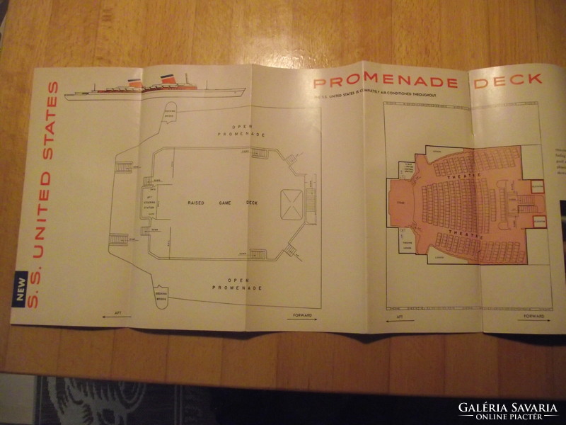 United States Line - SS United States -Cabin Class Deck Plans - 1957