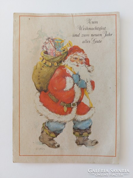 Régi karácsonyi képeslap 1994 levelezőlap Mikulás