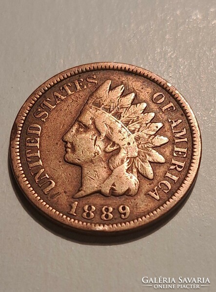 America 1889 Indian head bronze (rare) personal transfer Budapest xv. District.