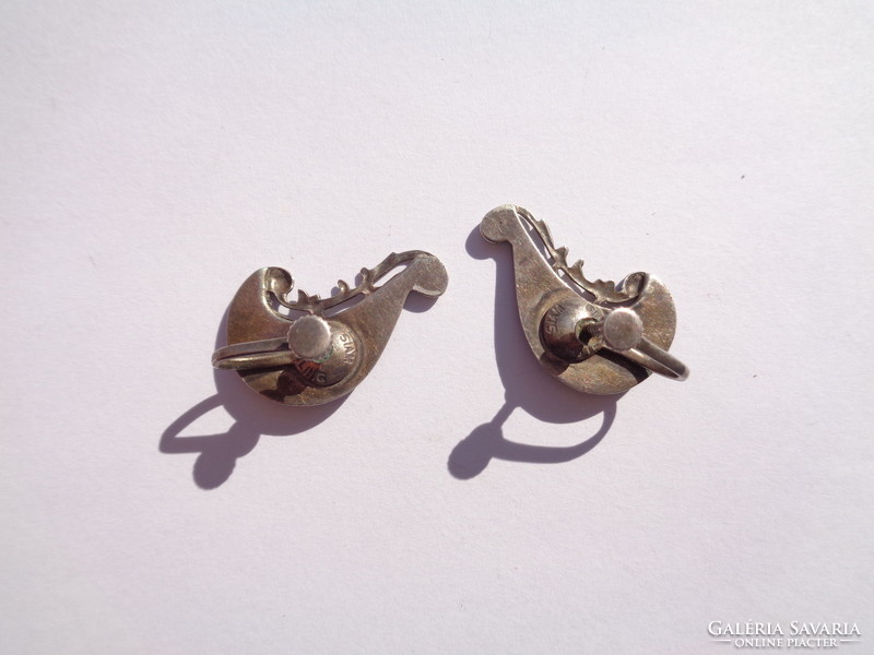 Siam sterling marked screw clip earrings