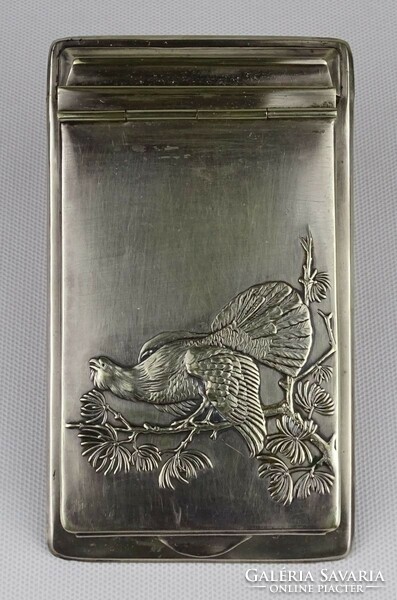 1P207 old silver plated golden pheasant hunter notebook notepad holder desk accessory