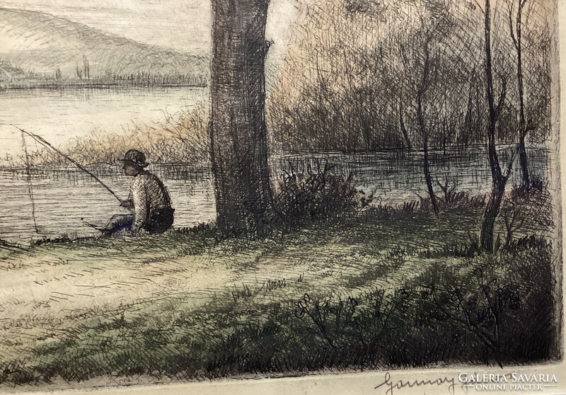 János Gannay - fisherman on the Danube bank