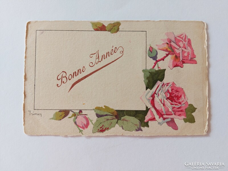 Old postcard calendar 1918 roses