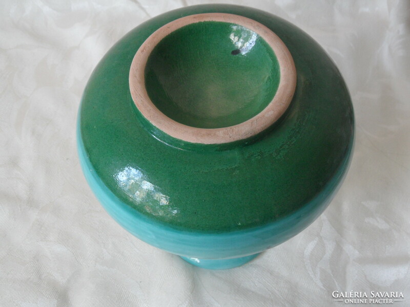 Retro türkiz színű kerámia váza
