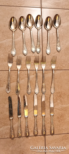 6 Personal silver-plated cutlery sets