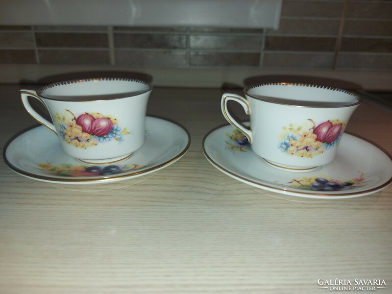2 English porcelain mocha cups