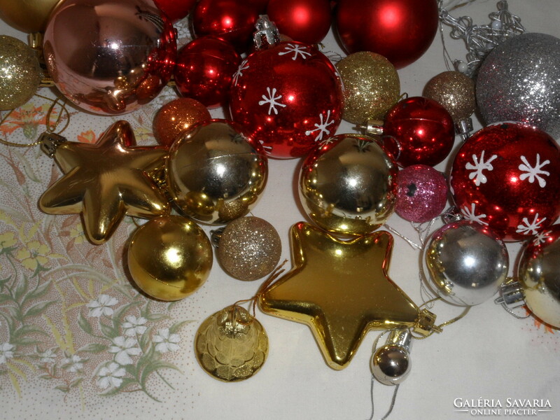 Plastic Christmas tree decoration + table decoration (35 pcs.)