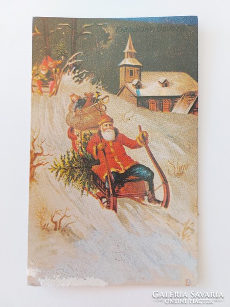 Régi karácsonyi képeslap 1987 levelezőlap Mikulás