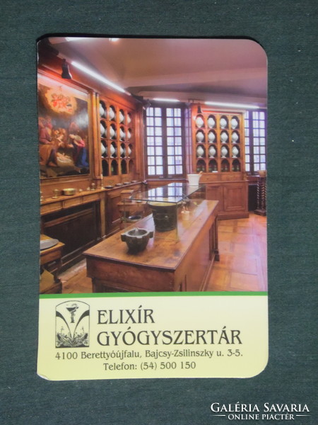 Card calendar, elixir pharmacy, pharmacy, berettyóújfalu, pharmacy scale, equipment, 2016