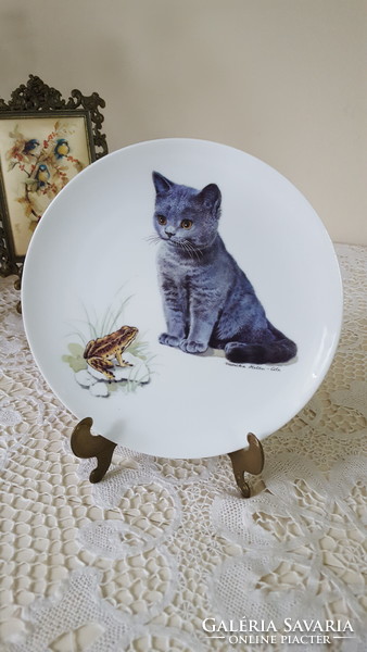 4 Cat decorative plates from the Monika Keller series