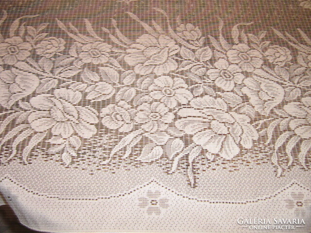 Beautiful vintage floral snow white filigree curtain