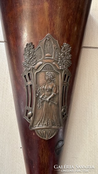 Art Nouveau wooden flowerpot