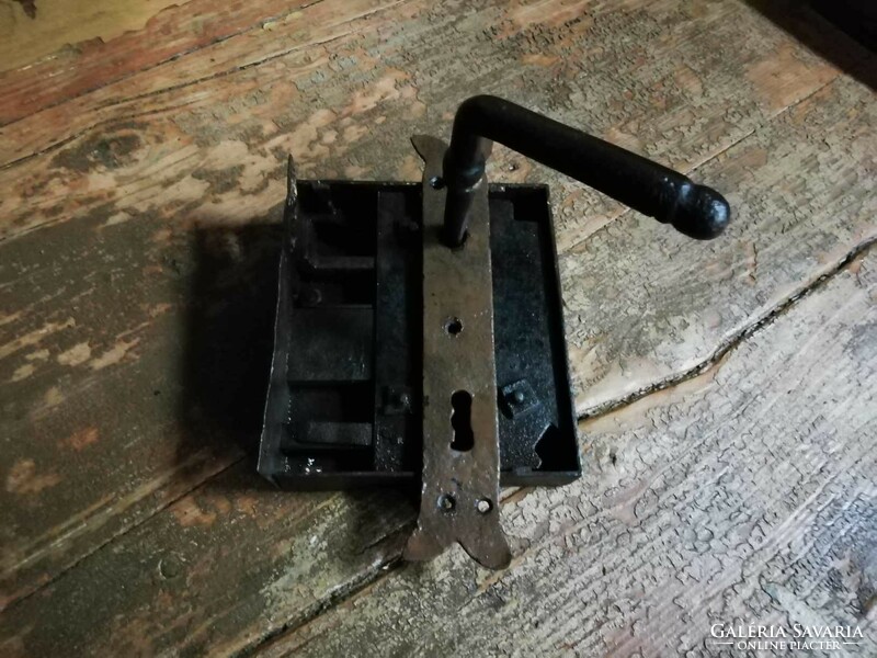 Forged lock, end of 19th century press house, outbuilding or industrial property lock, without key