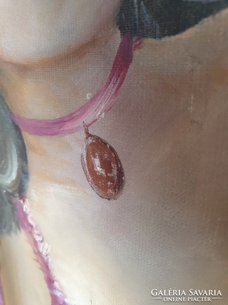 Balerina Rózsaszín ruhában festmény Fried jelzéssel