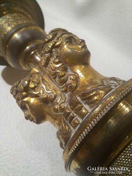 Antique empire gilded copper candle holder 19.Szd.