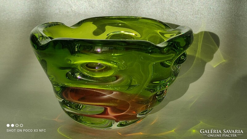 Czech glass ashtray ashtray in gorgeous color