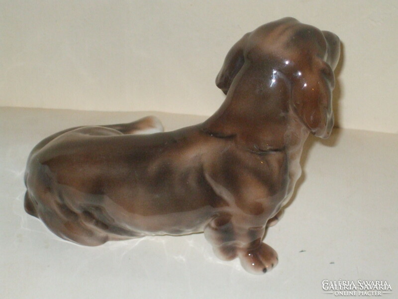 Wien large ceramic long-haired dachshund dog