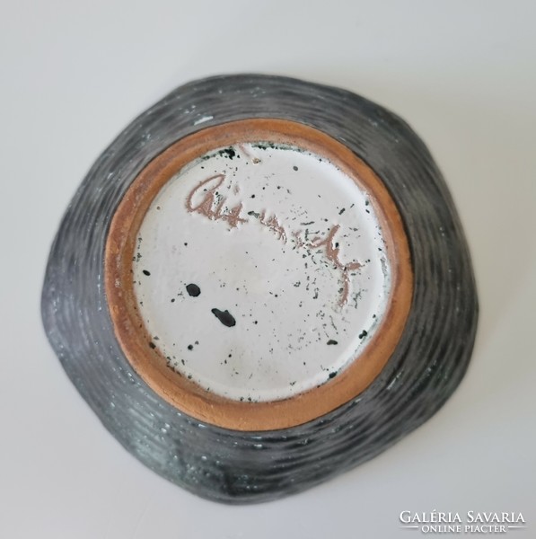 Margit Csizmadia industrial ceramic bowl - marked, rare piece