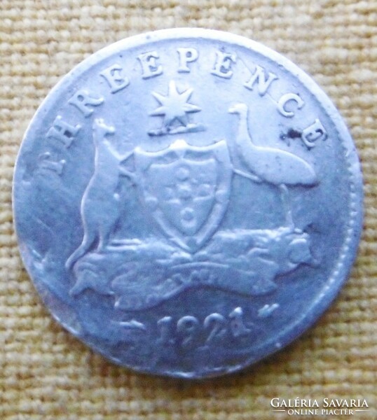 Silver 3 pence George Australia t2 1921 r
