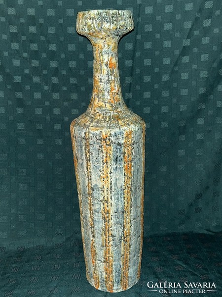 Rare striped lehoczkyné ceramic floor vase 69 cm (c0008)