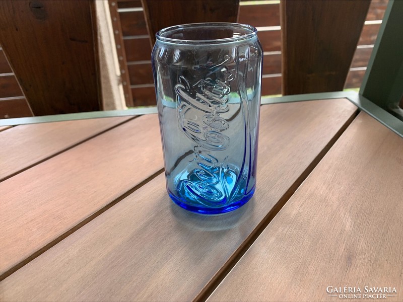 Coca cola glass cup, blue