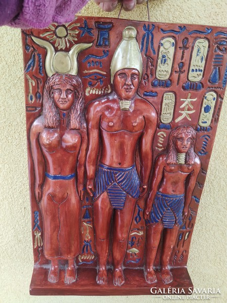 Mázas kerámia falikép, falidísz eladó! Egyiptomi életkép, dombormű eladó!