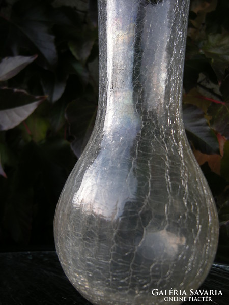 Fátyol üveg talpas váza kraklé
