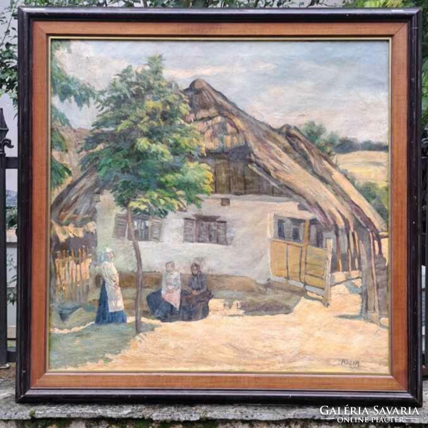 The work of the Nagybánya painter: picture of village life