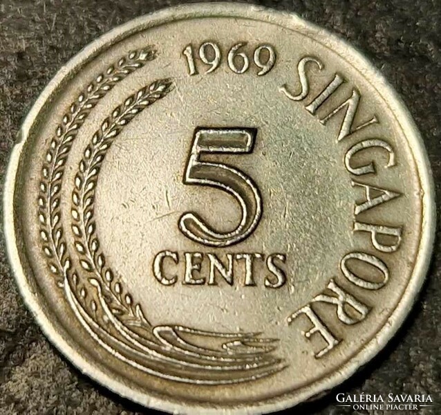 Singapore 5 cents, 1969.