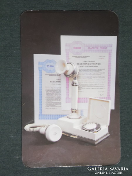 Kártyanaptár, Pécs Posta igazgatóság, telefon kötvény, 1989 ,  (1)