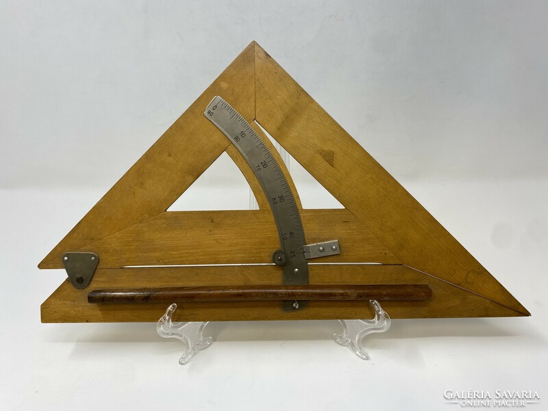 Antik Duna fa vonalzó írószer, irodaszer, szögmérő
