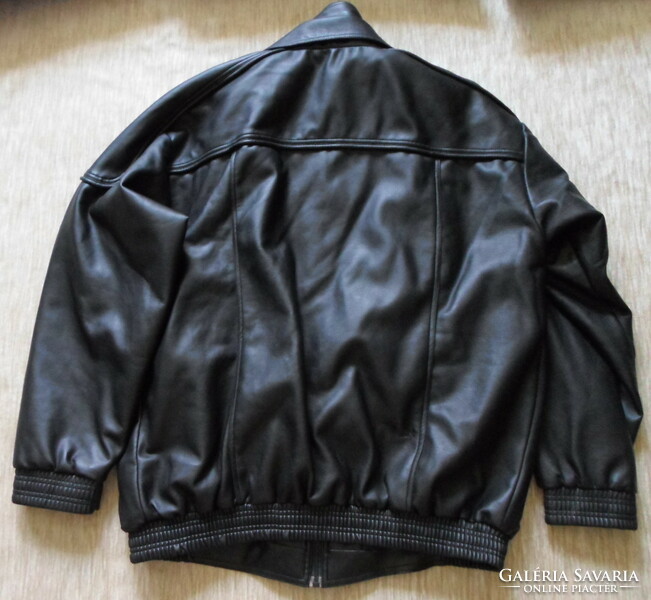 Men's lined jacket, winter coat (leather jacket imitation) 1.