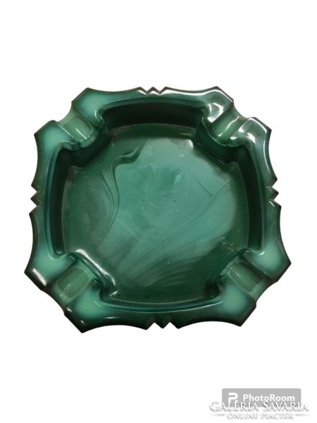Vintage malachite glass ashtray
